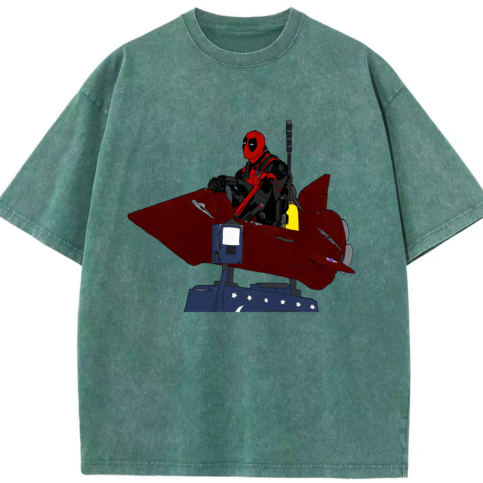 （画像用） Deadpool デッドプール 綿100% ヴィンテージ風 半袖Tシャツ（フロントプリント）